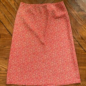 Vintage Y2K Garage Red Floral Midi Skirt Fairy 90s Whimsical